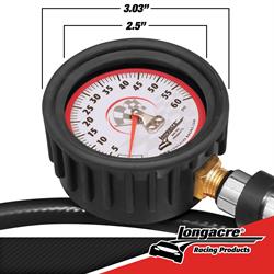 Longacre 52-52009 2½” Deluxe GID Quick Fill Tire Gauge 0-60 psi by 1//2 lb.