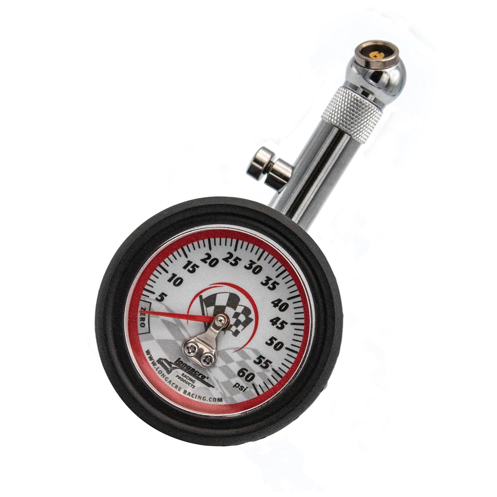 Longacre 5252005 2 Inch Fixed Stem Tire Pressure Gauge, 060 PSI