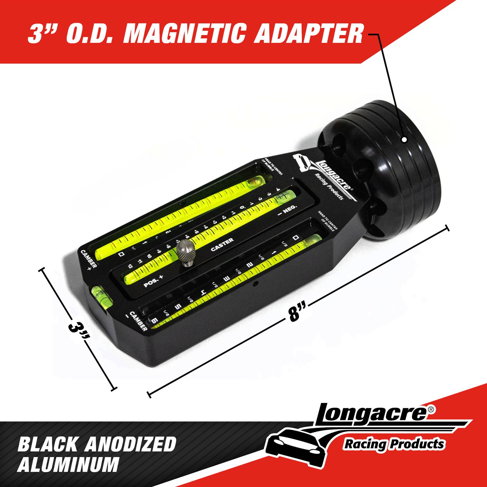 Longacre® 52-78260 Caster / Camber Gauge w/ Magnetic Adapter