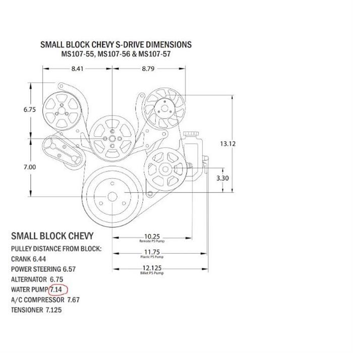 Eddie Motorsports MS107-55P Serpentine Pulley Kit, SBC, Polished