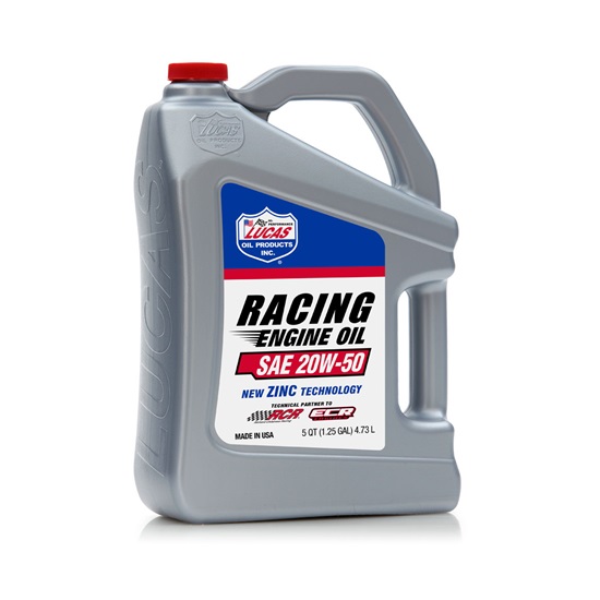 Lucas Oil 48410621 Lucas Racing Engine Oil, 20W50, 5 Quarts