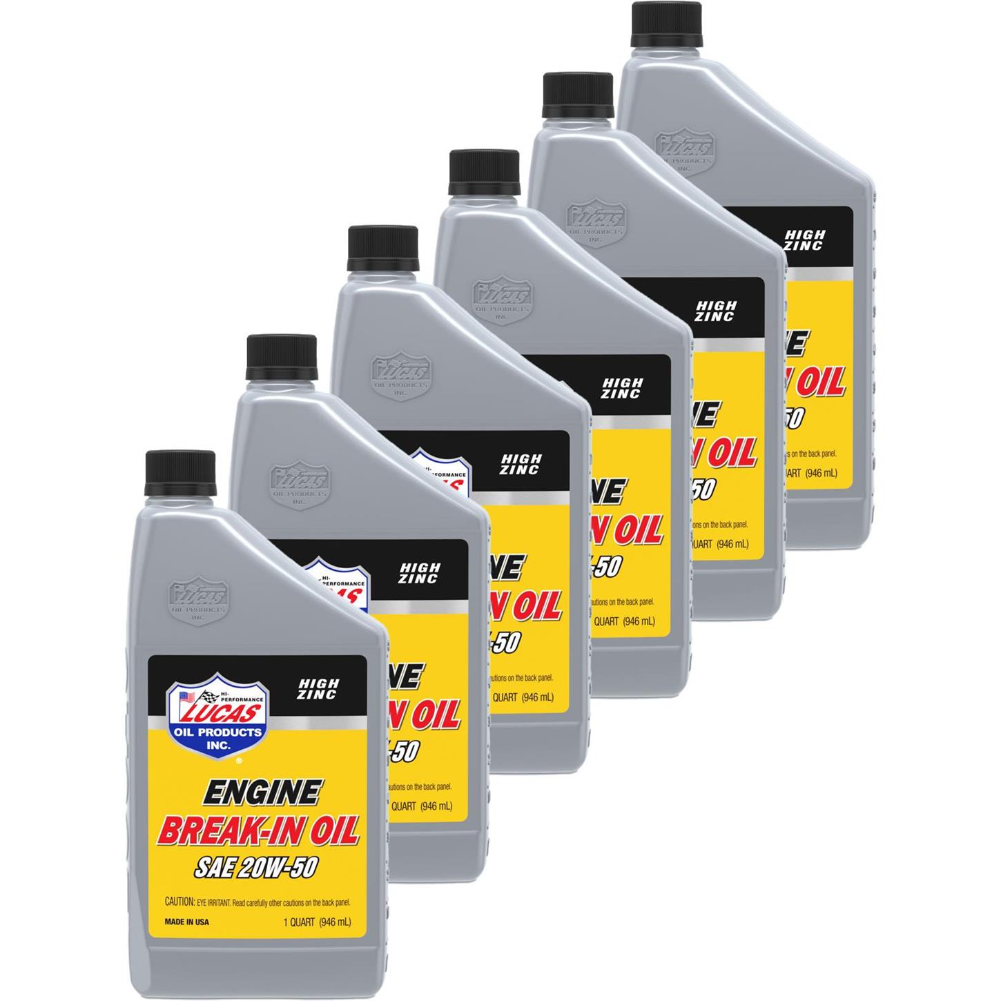 Lucas Oil 10635 Break In Engine Oil, 20W50, Case/6 Quarts