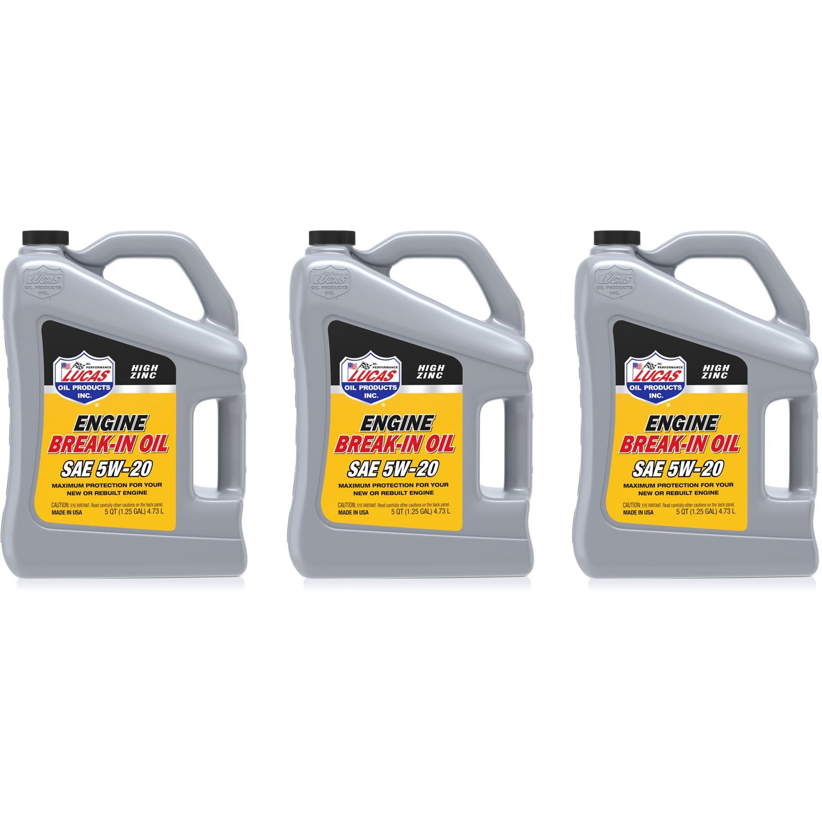 Lucas Oil 10636 Break In Engine Oil, 20W50, 5 Quart Jug, Box/3
