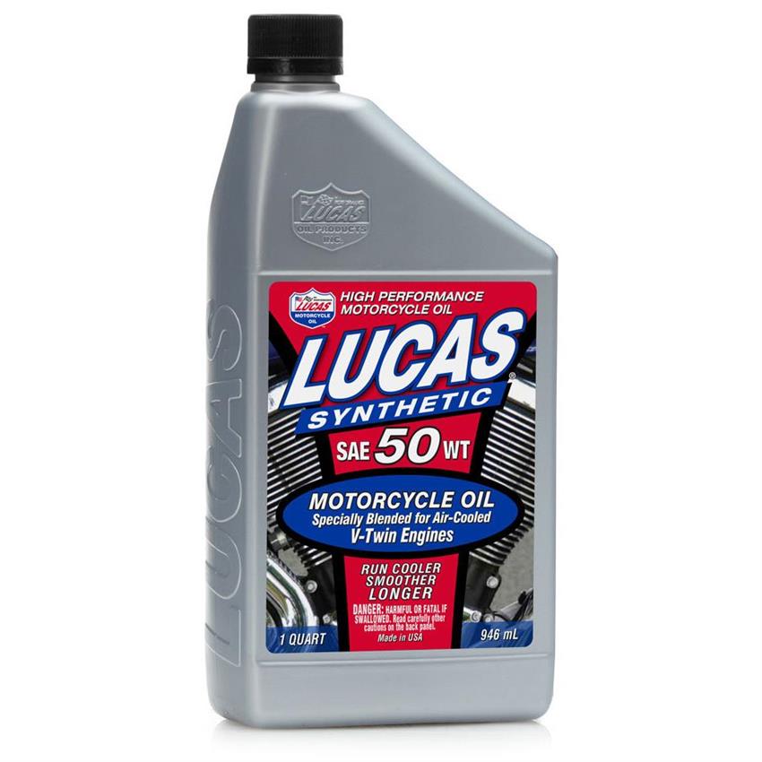 Lucas Oil 10765 Synthetic SAE 50W V-twin MC Oil, 1 Quart Bottle
