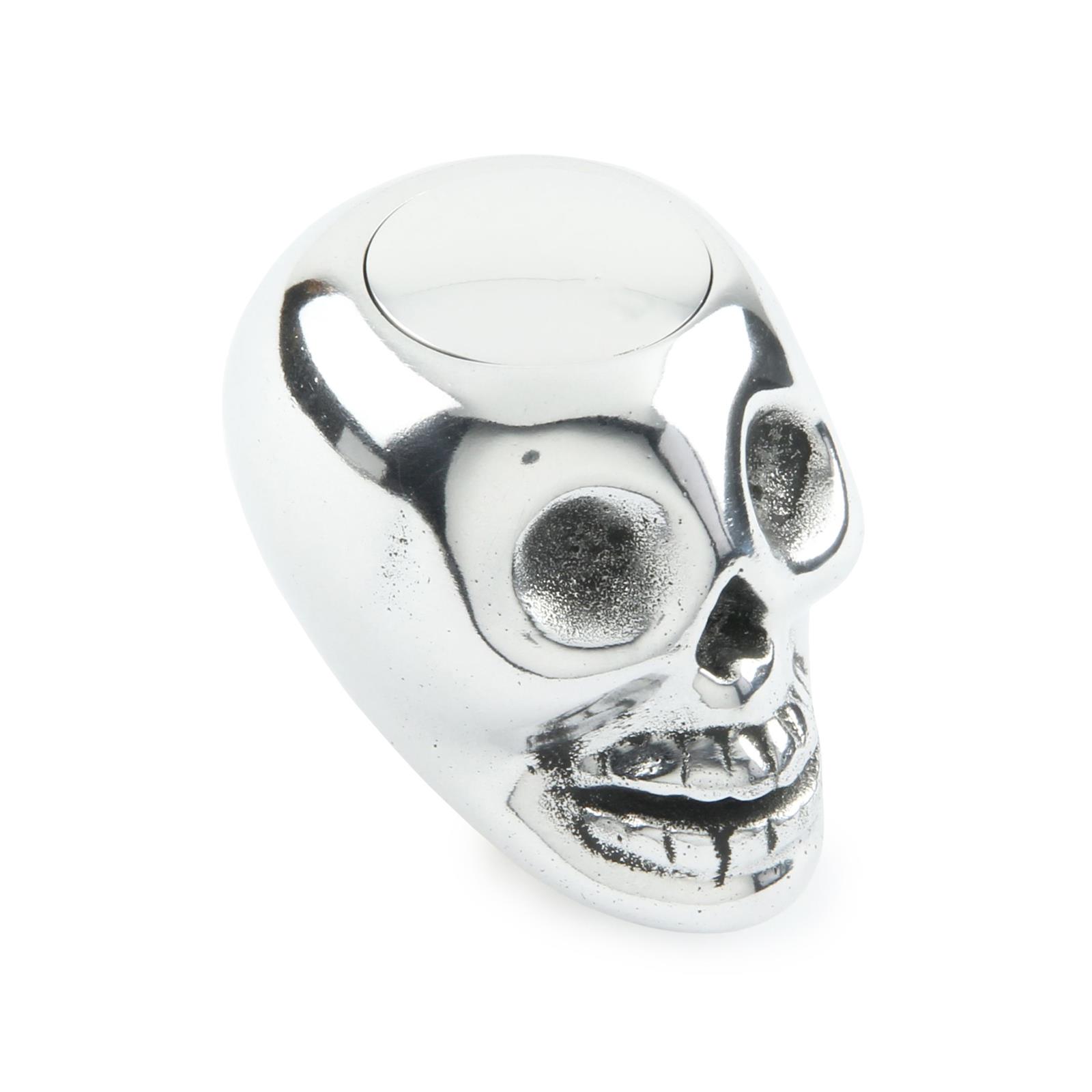 Lokar SK-6861 Skull Shifter Knob w/Plain Button, Polished