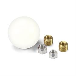 Lokar SK-6883 2-1/4 Inch Plain White Shift Knob, 3/8-24, 3/8-16 Thread