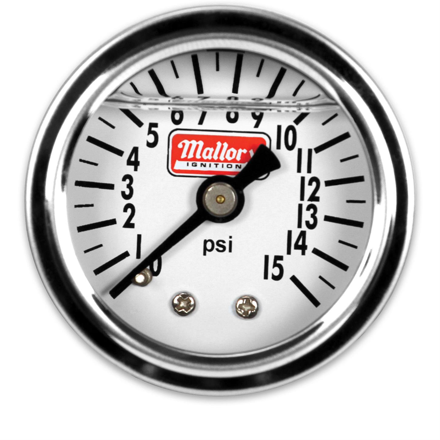 Mallory 29138 1.5 Diameter Fuel Pressure Gauge