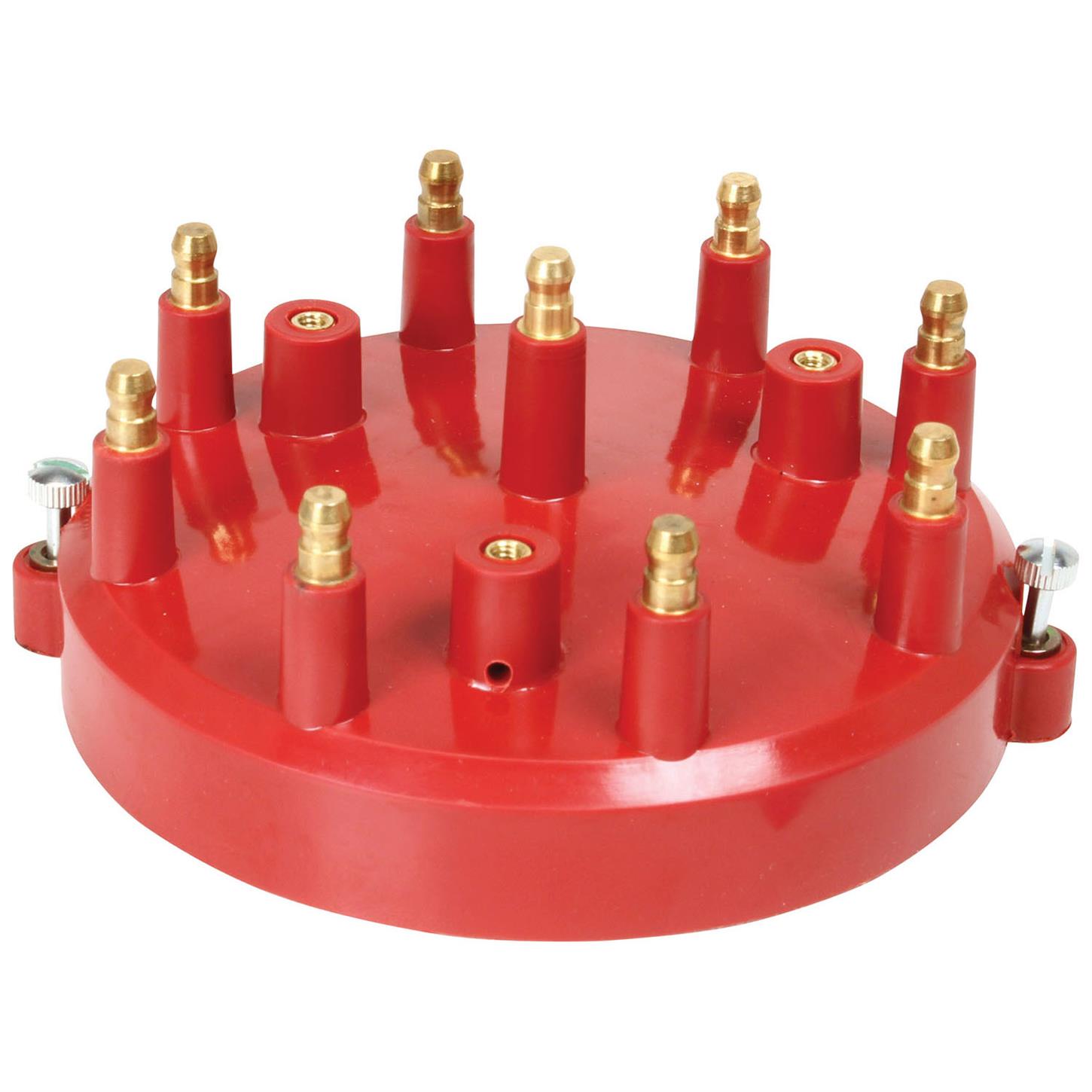 MAL29745 HEI Style Terminals & Screw Down Distributor Cap for 1981-1984 Billet Comp & 9000 1985-1999 Comp Ford V8, Red