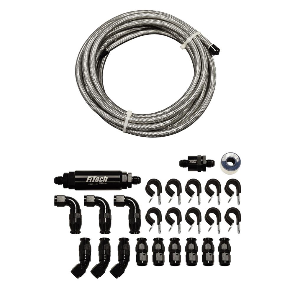 FiTech 51005 Go-Fuel Stainless Steel Braided Fuel Kit