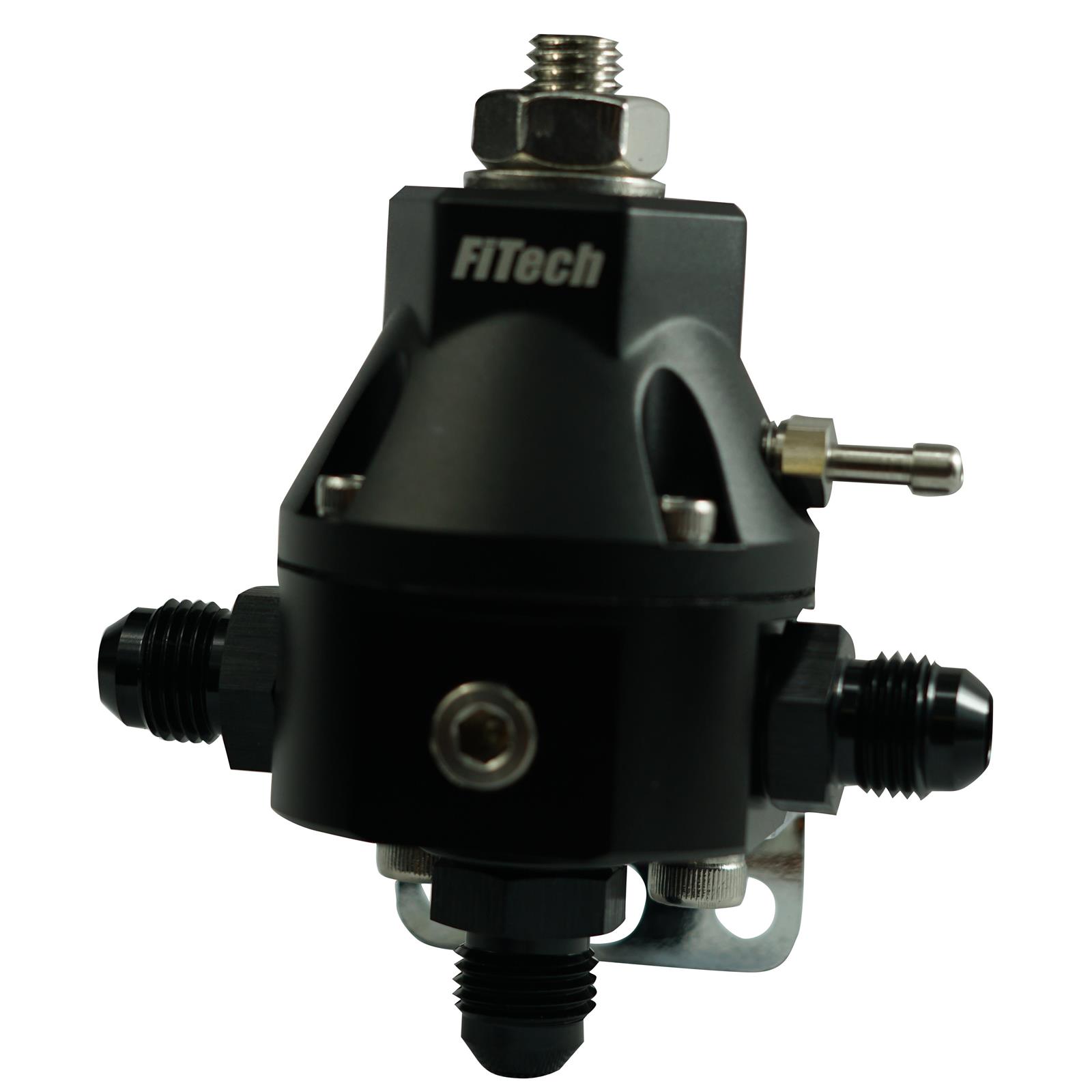 FiTech 54000 Tight Fit Fuel Pressure Regulator, Black, AN 6