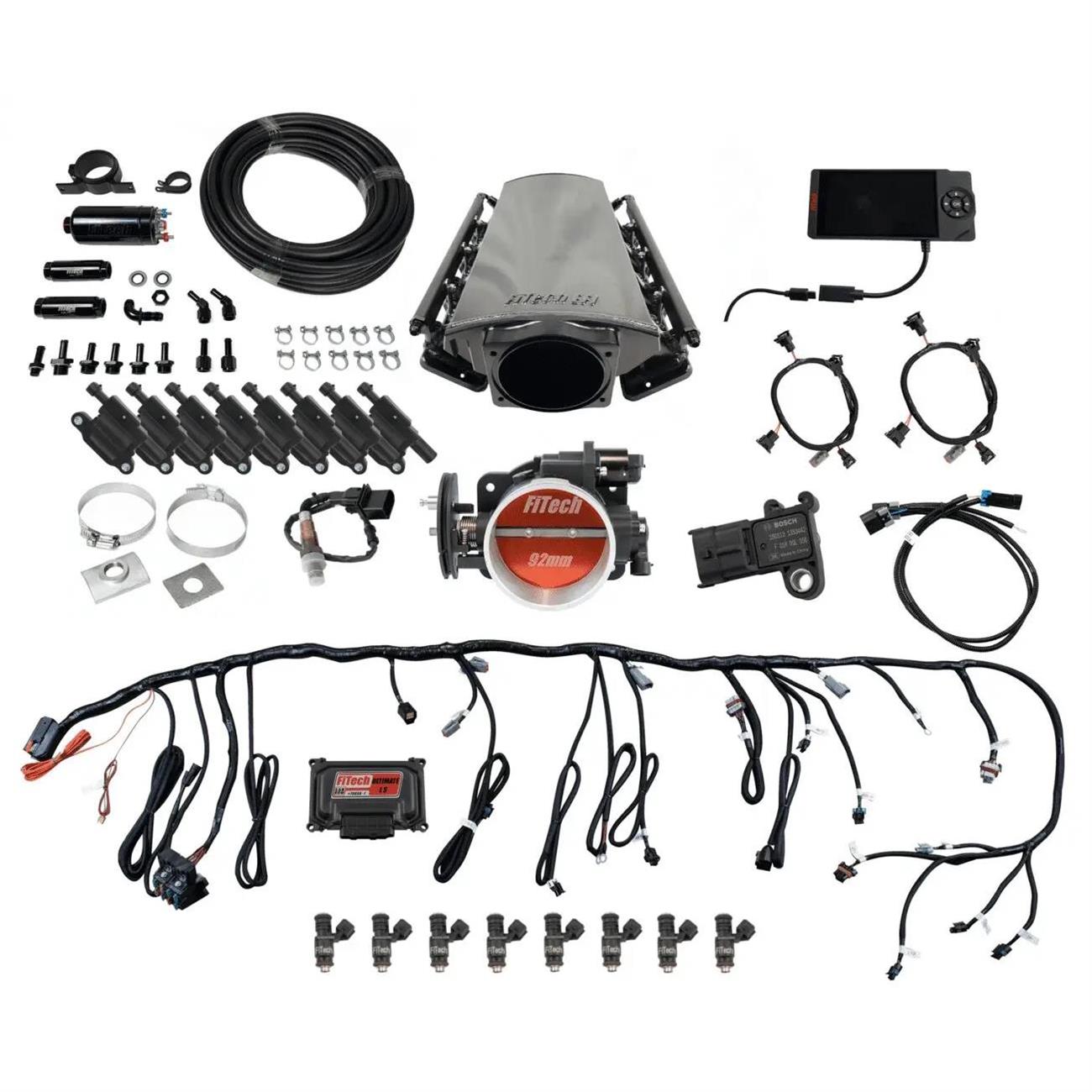 FiTech LS Kit w/70011 Kit Inline Fuel Pump & LED Coil Pack Set (79111)