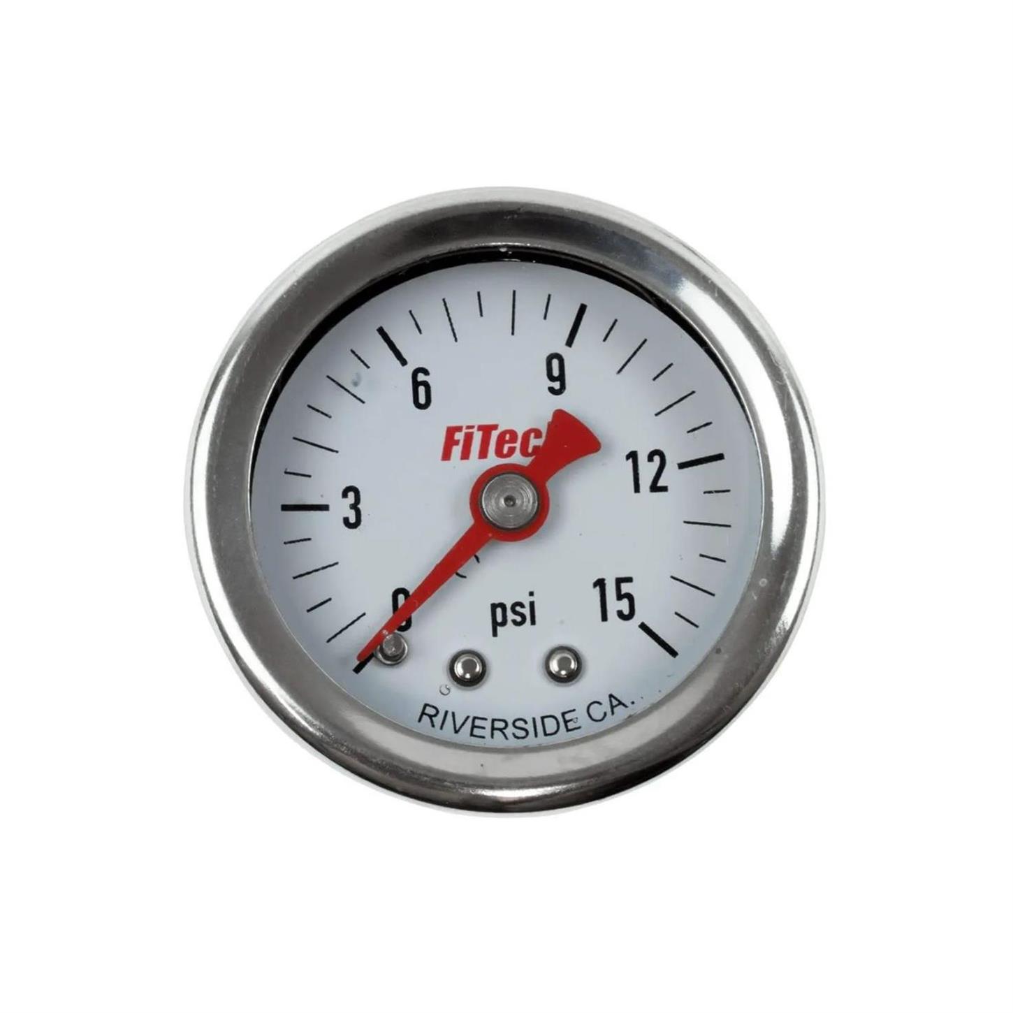 FiTech 80118 Analog Fuel Pressure Gauges, 0-15 PSI