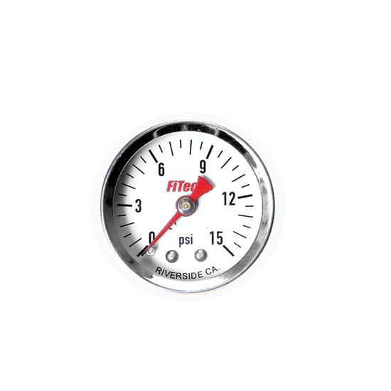 FiTech 80118 Analog Fuel Pressure Gauges, 015 PSI