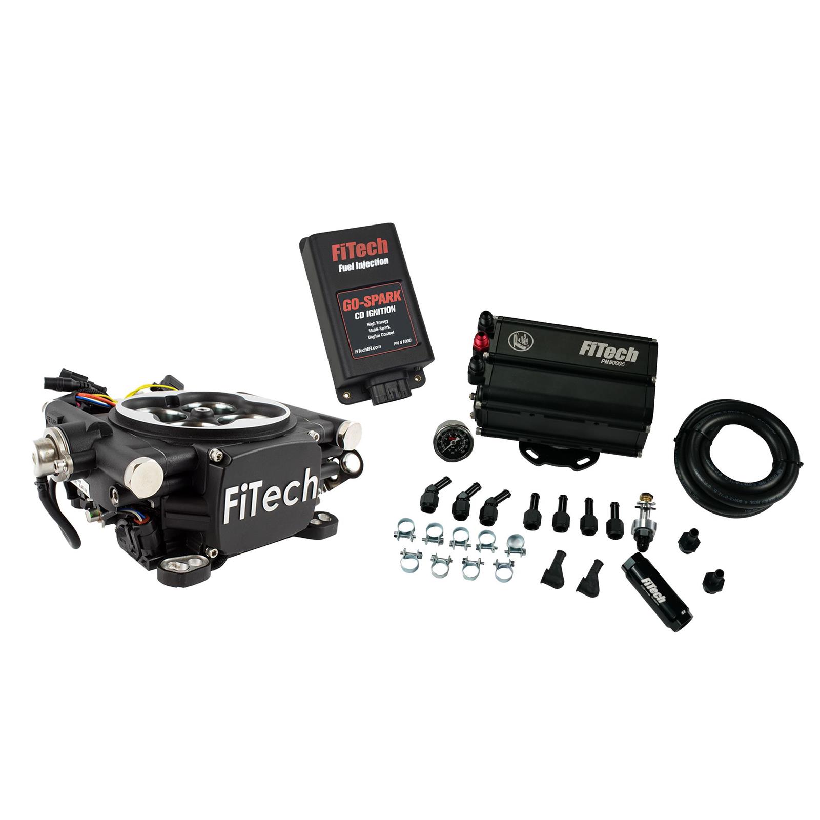 FiTech EFI 4 600 HP Matte Black w/Force Fuel & CDI Box (93552)