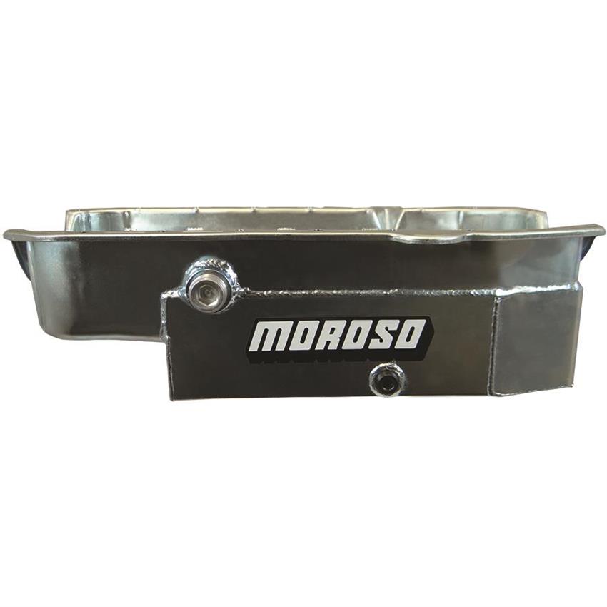 Moroso 21326 Oil Pan SBC 8085 W/ Passenger Side Dipstick, 6.5in