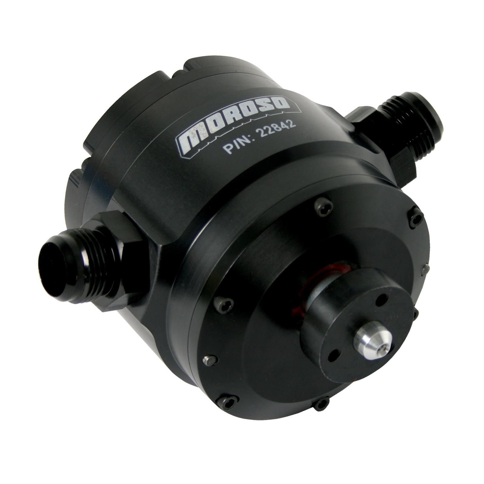 Moroso MOR22842 Vacuum Pump 4 Vane Enhanced without Bracket, Black Anodized