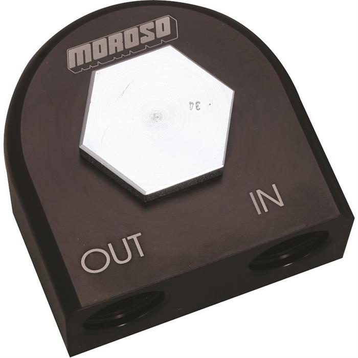 Moroso 23682 Filter Adapter, Remote, 90 Deg 3/4 In-16 Thread