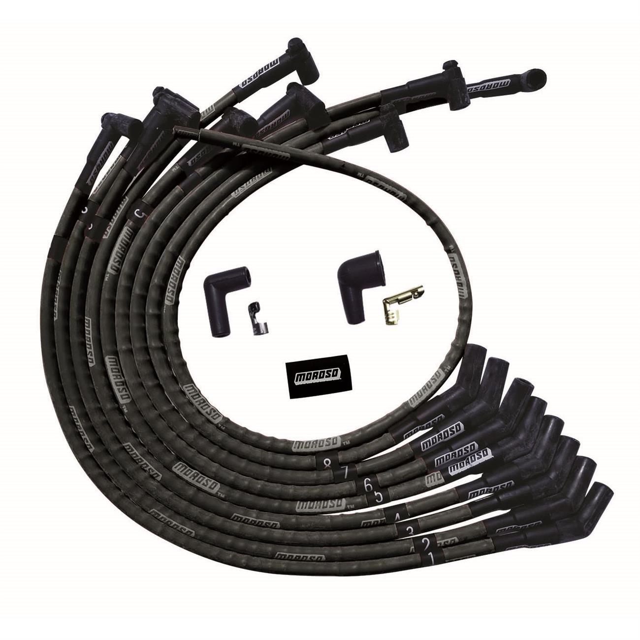 Moroso 51570 Wire Set Ultra SBF Sleeved 135 Plug HEI Black