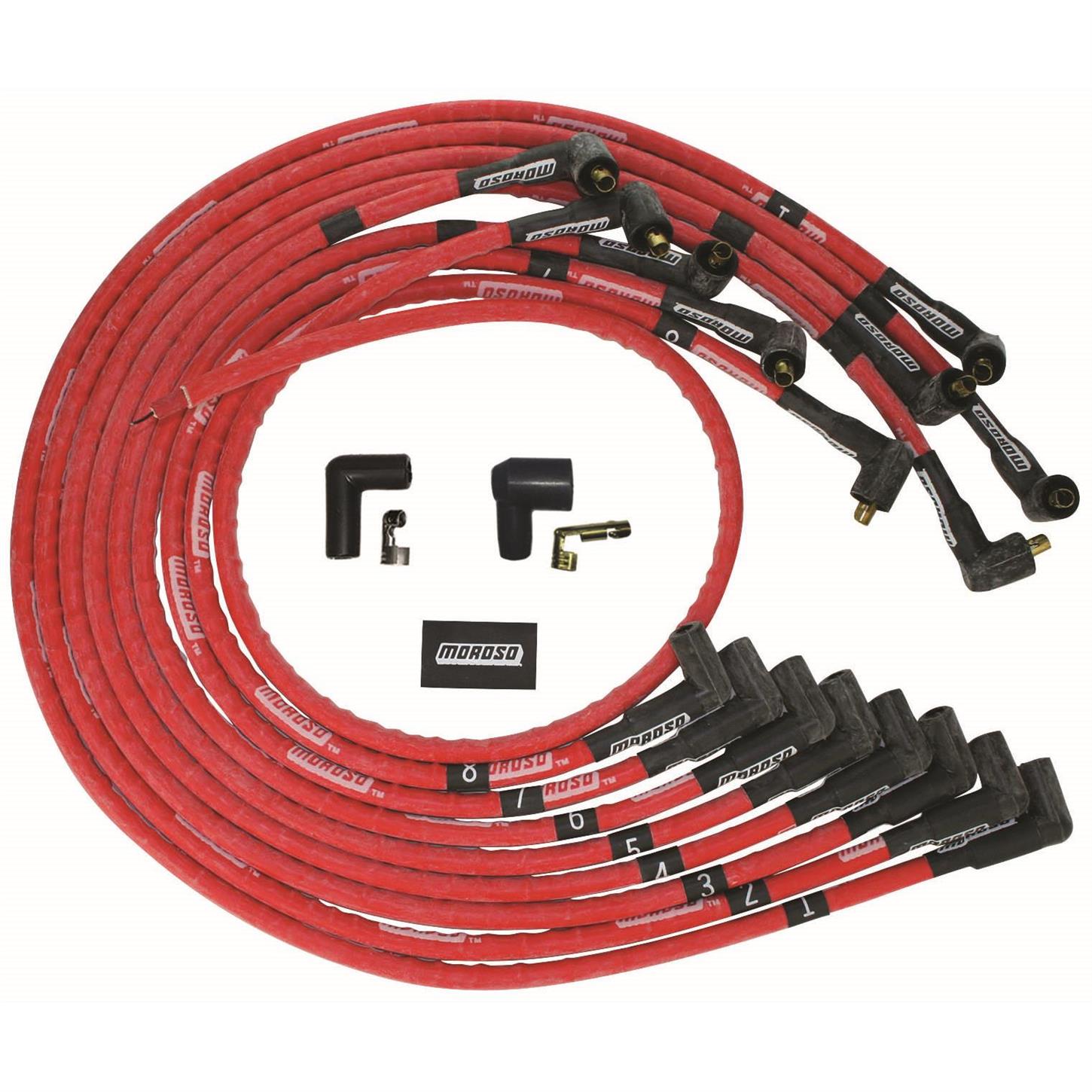 Moroso 52529 Set Ultra Sleeved Red SBC Under Header 90 Deg
