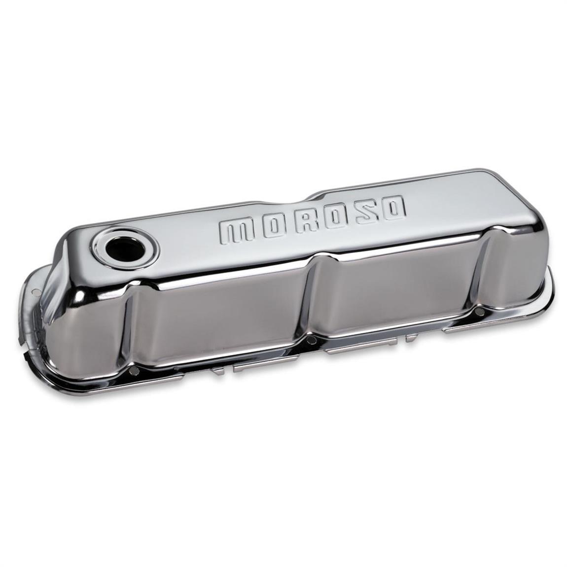 Moroso 68201 Chrome Valve Covers for Small Block Ford Tall with Baffle