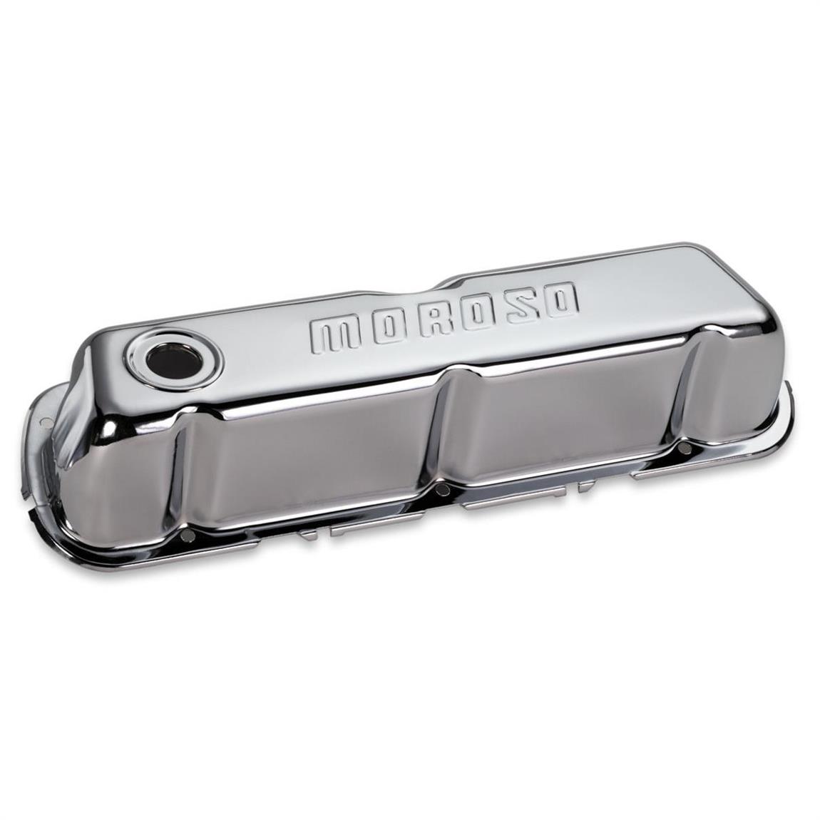 Moroso 68202 Chrome Valve Covers for Small Block Ford Tall without Baffle