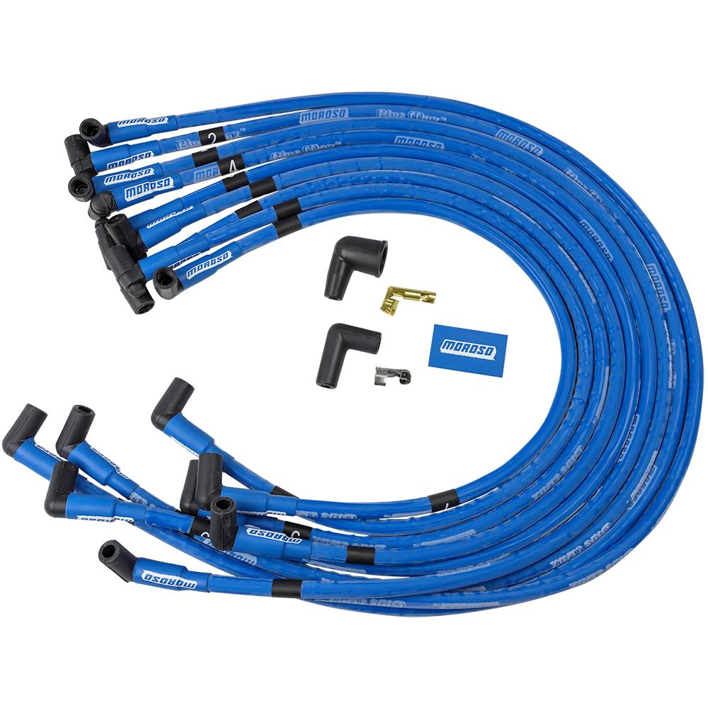 Moroso 72416 Wire Set, Spiral Core, Sleeved, BBC, HEI 90 Degree