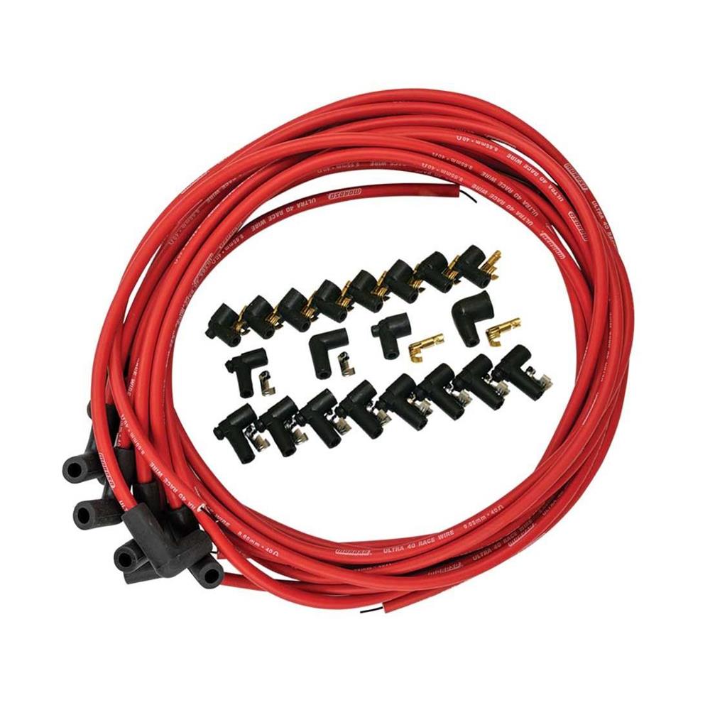 Moroso 73814 8.65 mm Ultra 40 Plug Unsleeved Wire Set, Black