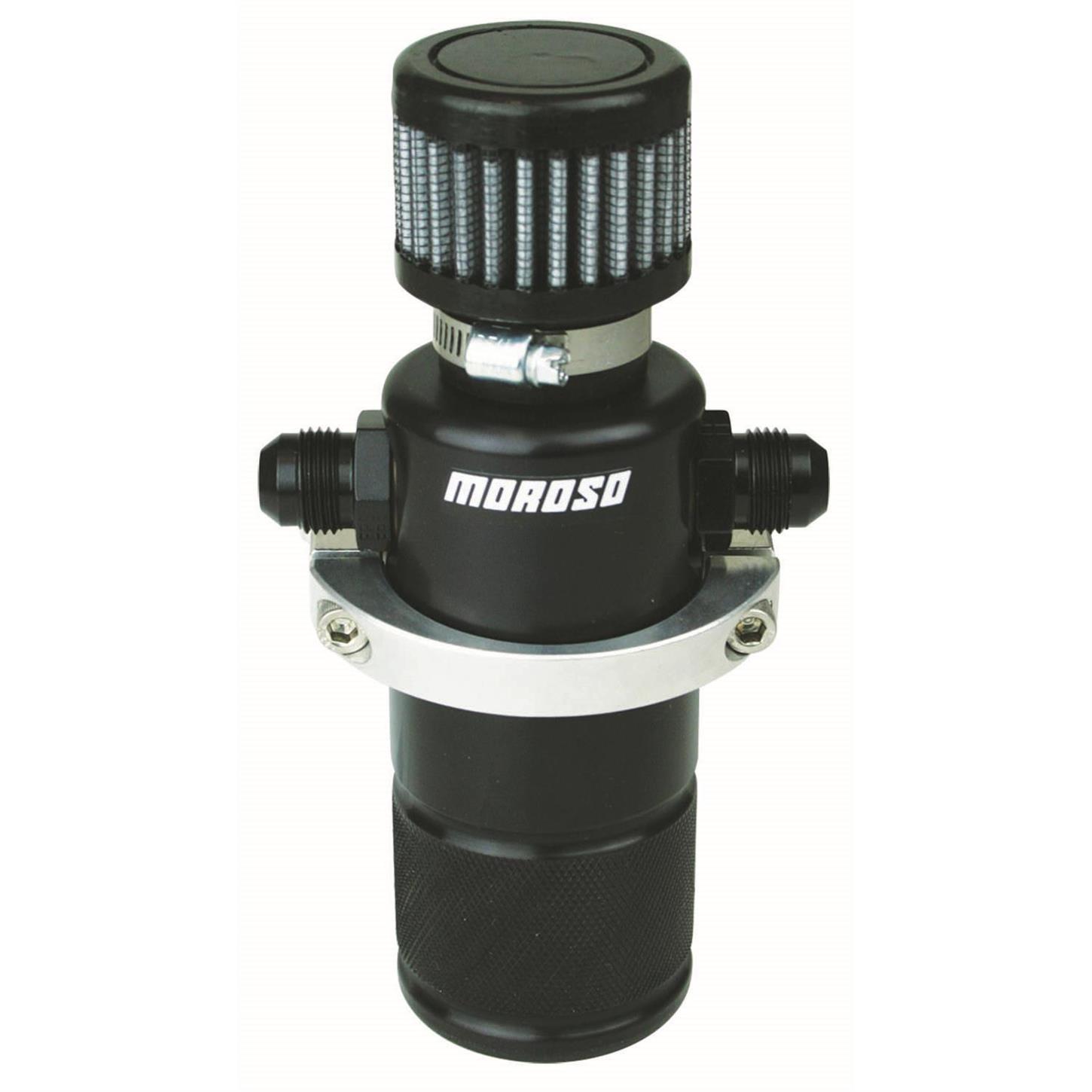 Moroso 85400 Moroso Breather Tank/Catch Can -12An Male Inlet - Black Polyethylene main image 0
