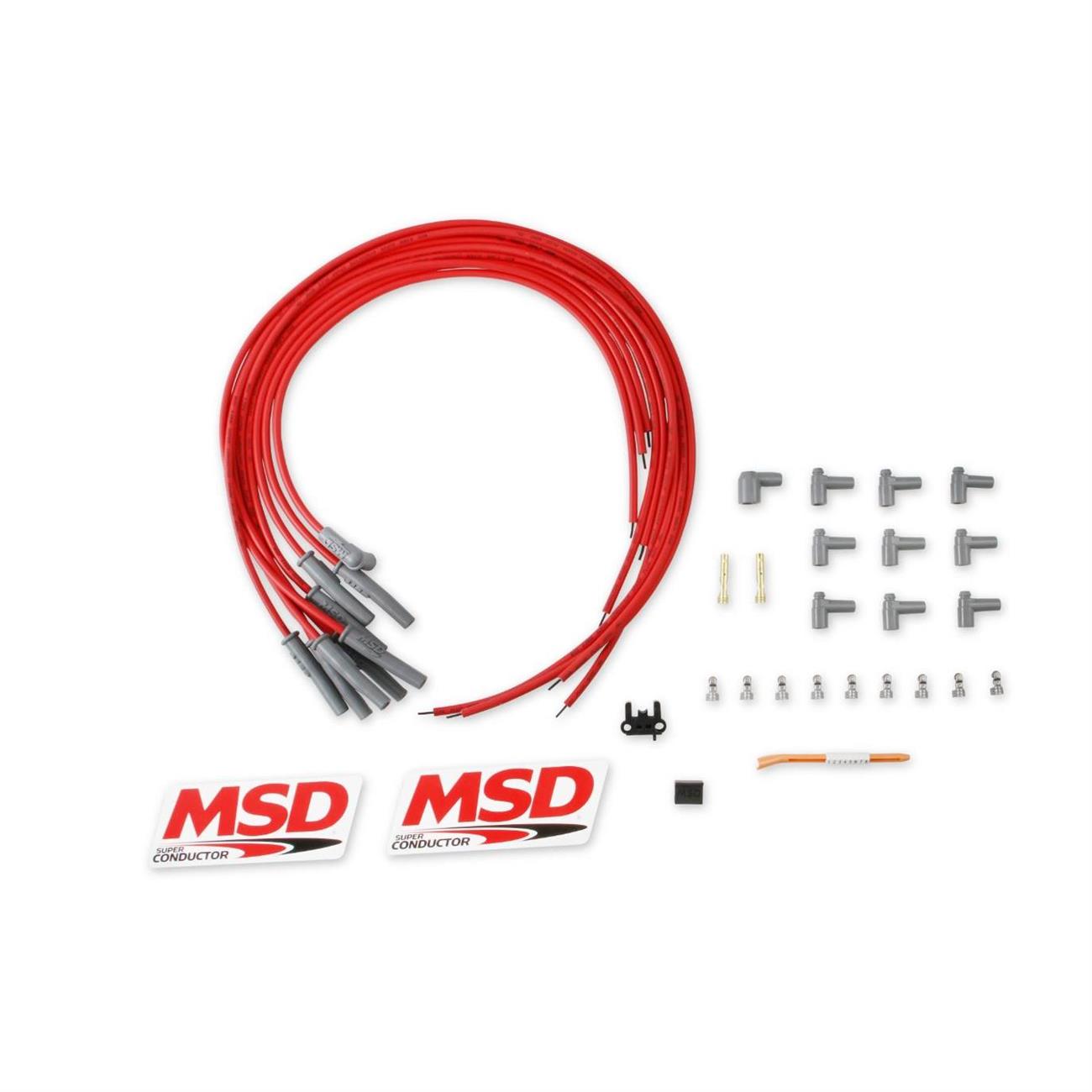 MSD 31189 Super Conductor Plug Wires, Multi-Angle Plug, HEI Cap