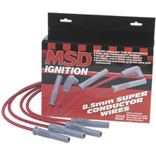 Male MSD Spark Plug Wire Set 31223; Super Conductor 8.5mm Black 90° HEI Male MSD Spark Plug Wire Set 31223; Super Conductor 8.5mm Black 90° HEI