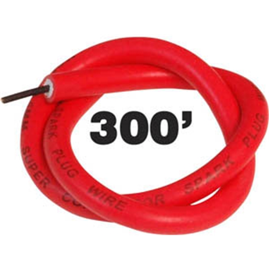 MSD Ignition MSD34059 8.5 mm x 300 ft. Silicone Spiral Core Super Conductor Spark Plug Wire - Red