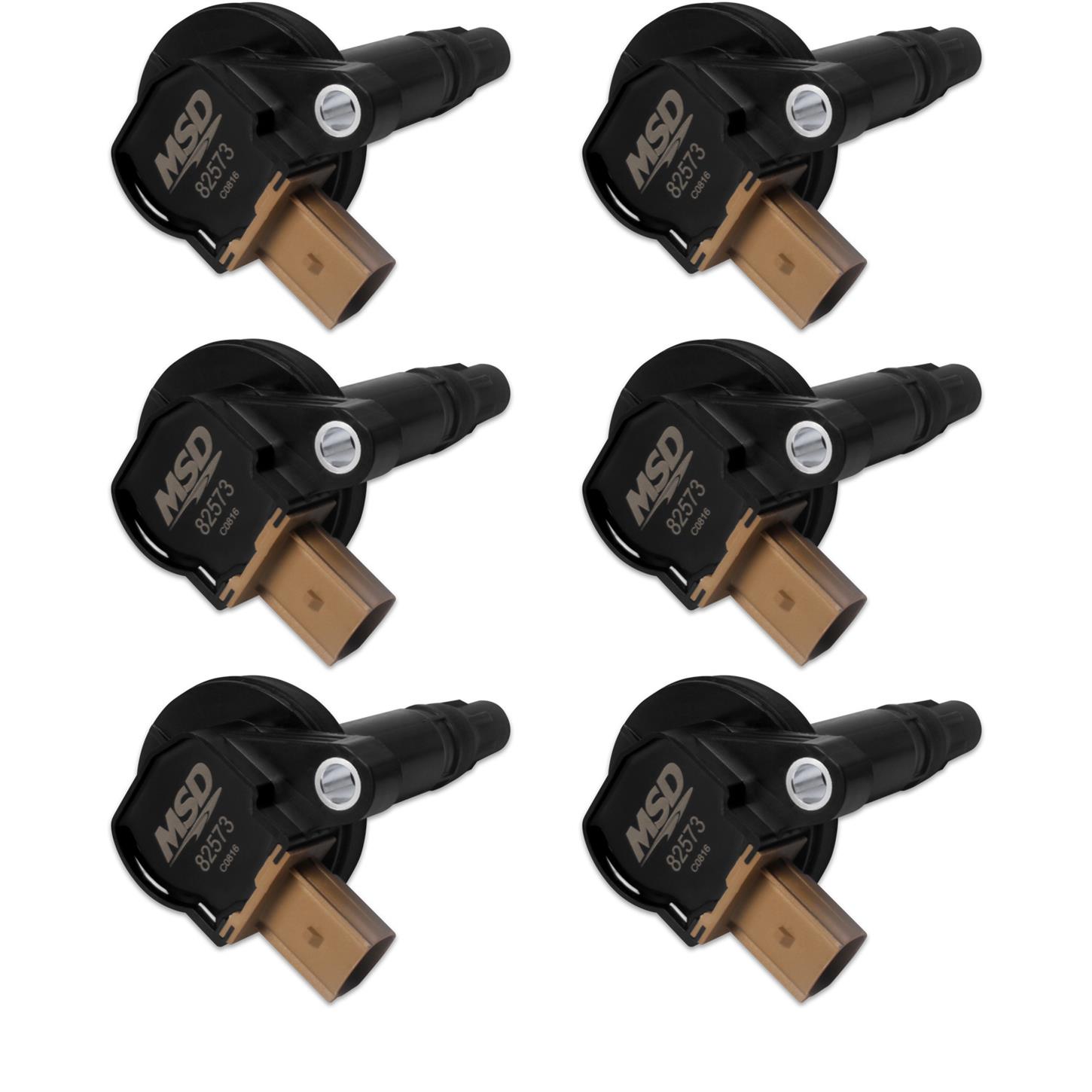 MSD 825763 Ignition Coil, Ford Ecoboost, 3.5L V6, 3-Pin, 6-Pack