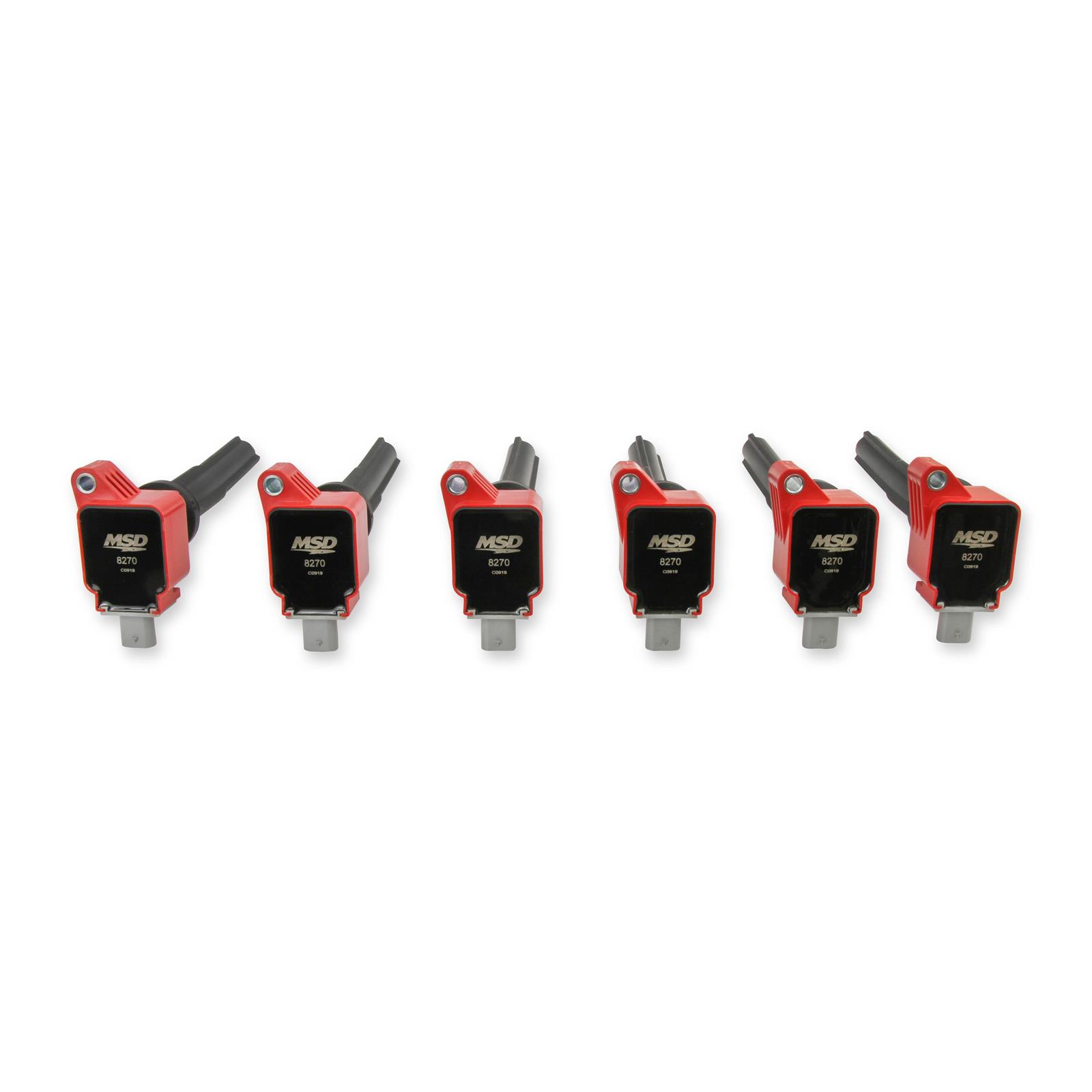 MSD 82706 Ignition Coil, Ford Ecoboost, 3.5L V6, Red, 6-Pack