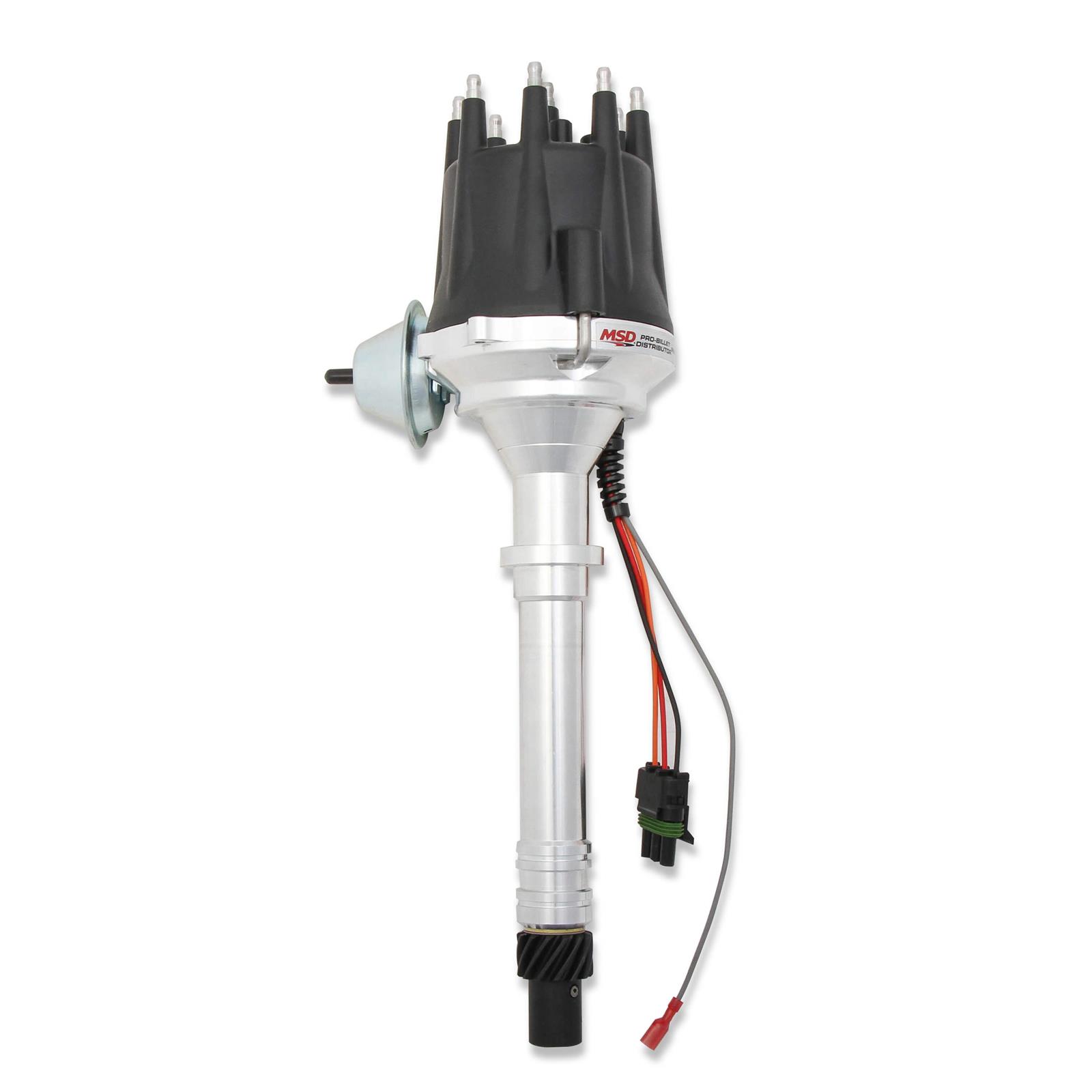 MSD Ignition MSD83605 Pro-Billet Ready-To-Run Magnetic Pickup HEI Style Terminal Distributor for Chevy V8 - Black