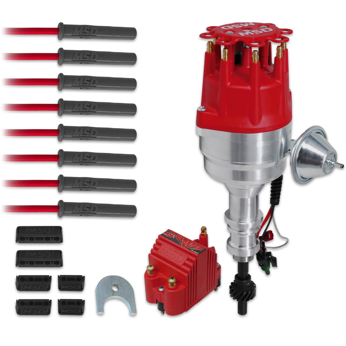 MSD Ignition MSD84747 Blaster Stainless Steel Coil RTR Distributor Kit for Ford 351C-460 Crate Motor
