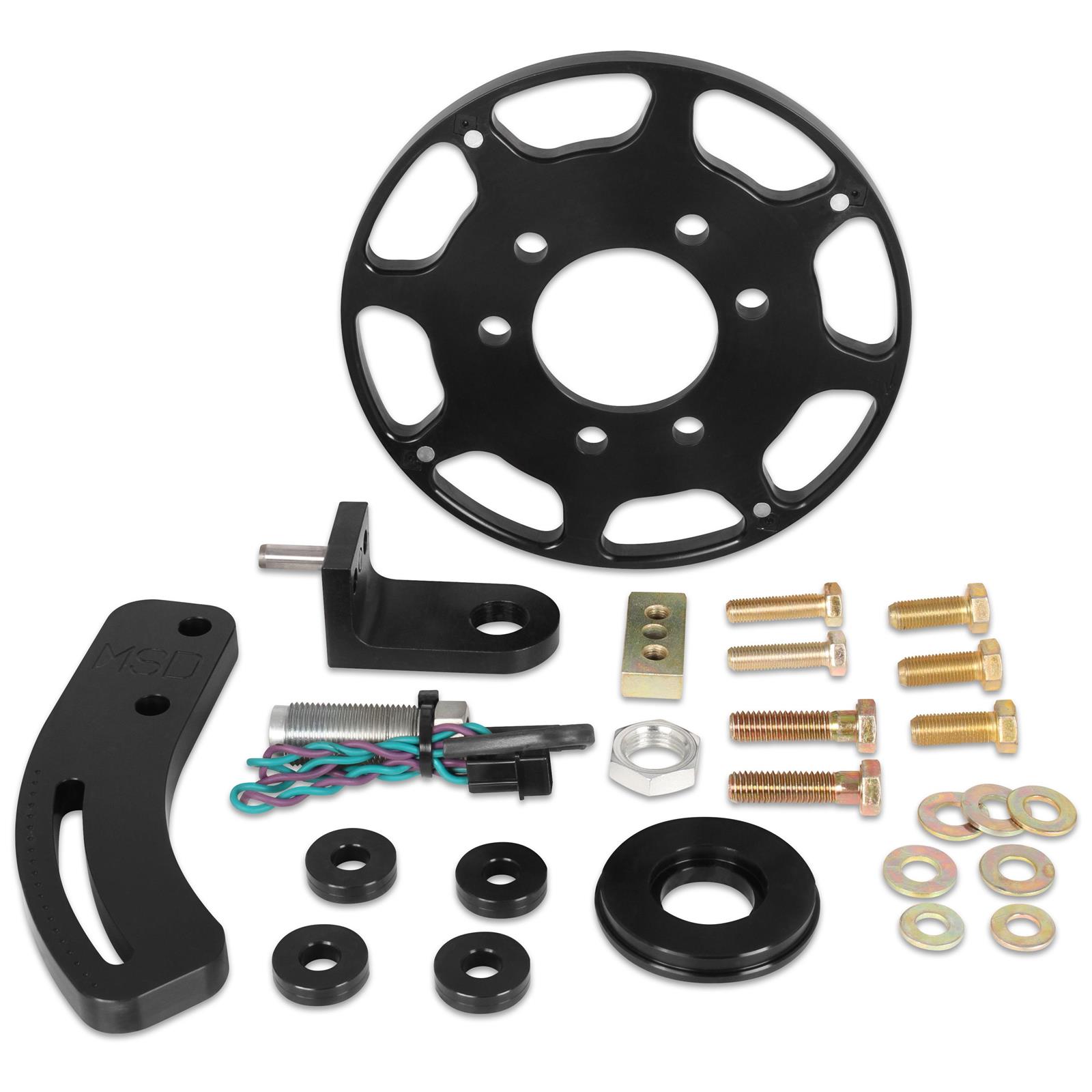MSD 86103 Black 7 Inch Balancer Crank Trigger Kit, SBC