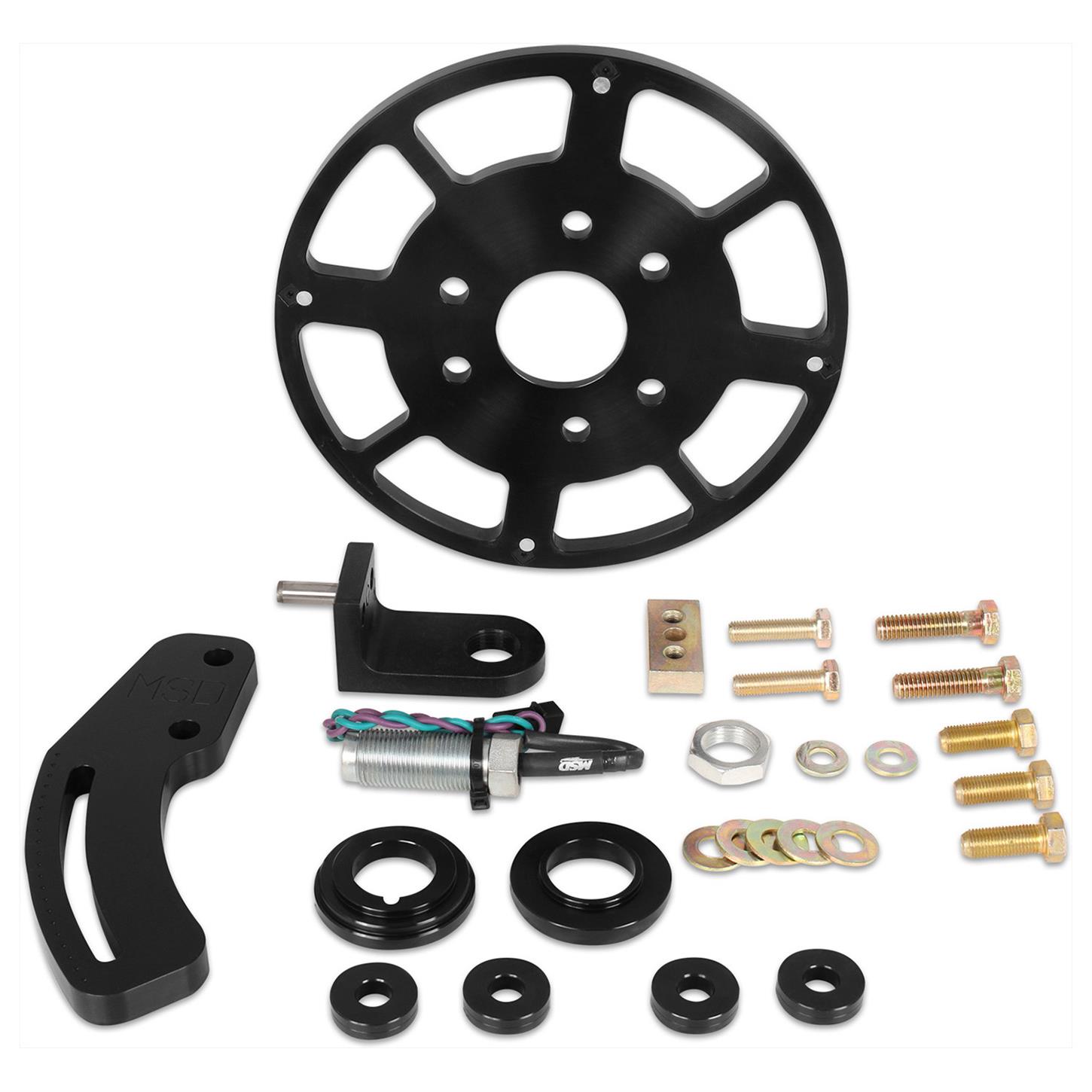 MSD 86153 Black 8 Inch Balancer Crank Trigger Kit, SBC