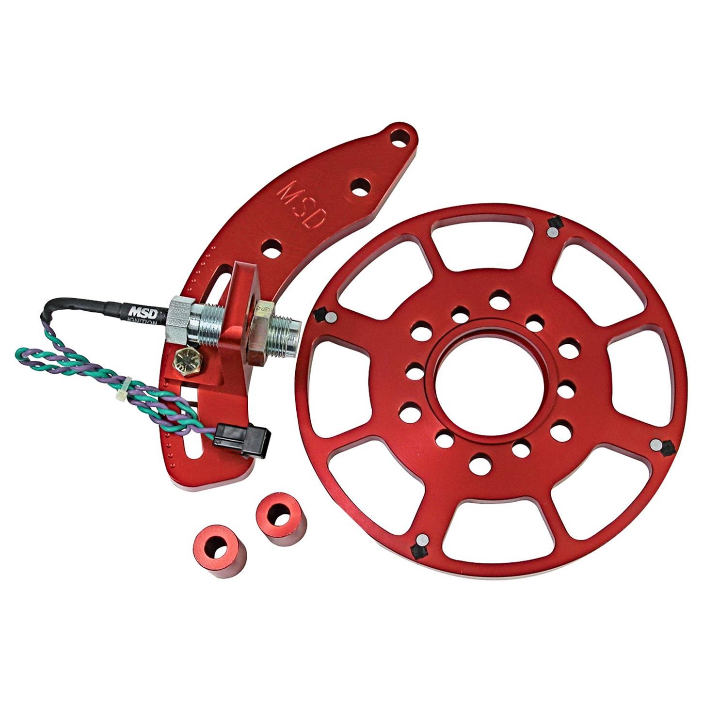 MSD Ignition MSD8633 7.25 in. Balancer Flying Magnet Trigger Wheel & Pickup Crank Trigger Kit for Small Block Mopar