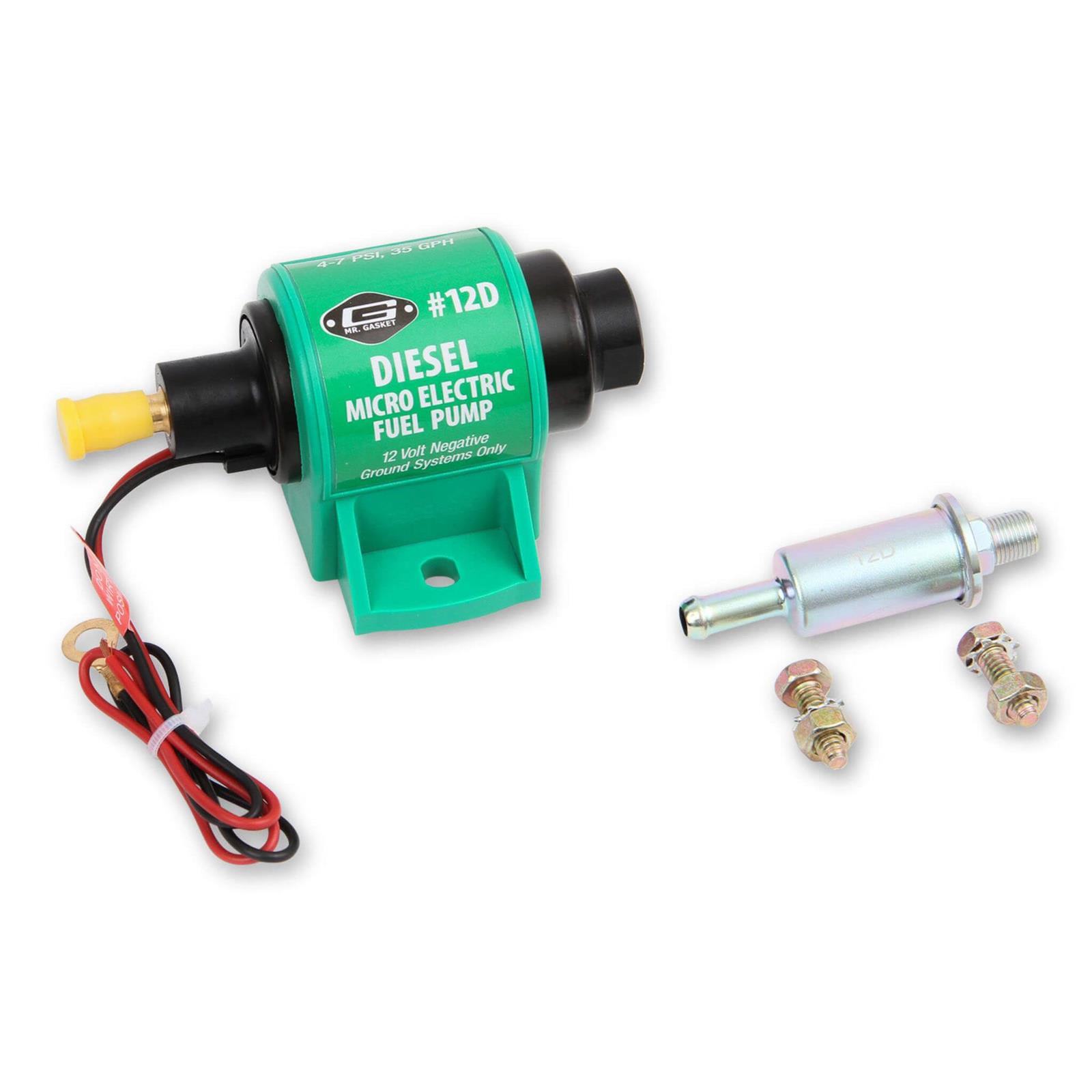 Mr Gasket 12D Electric Fuel Pump, 4 PSI/7 PSI, 35 GPH