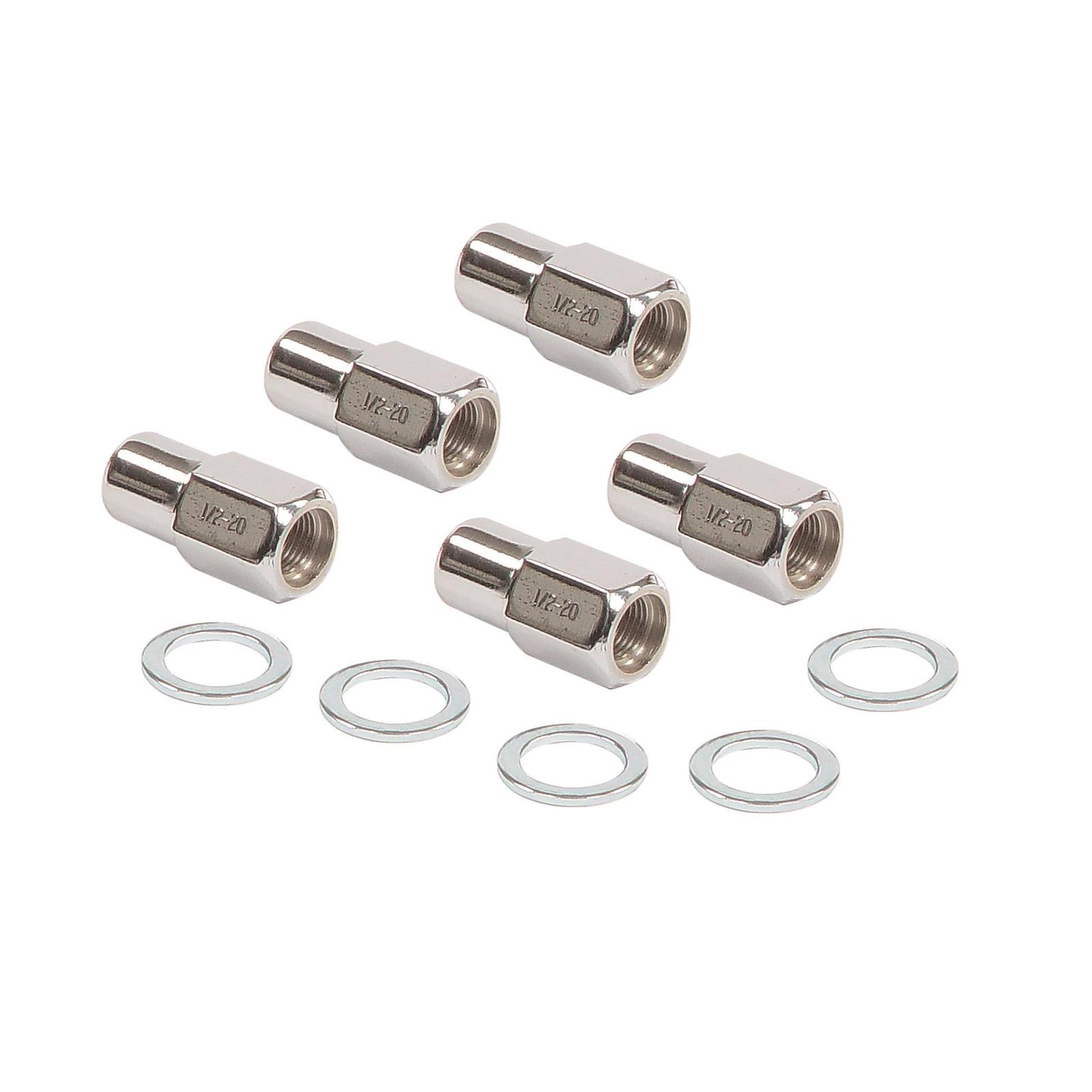 Mr. Gasket MRG4301G 0.5-20 in. Thread Lug Nut with 0.812 in. Hex Head, Chrome - Set of 5