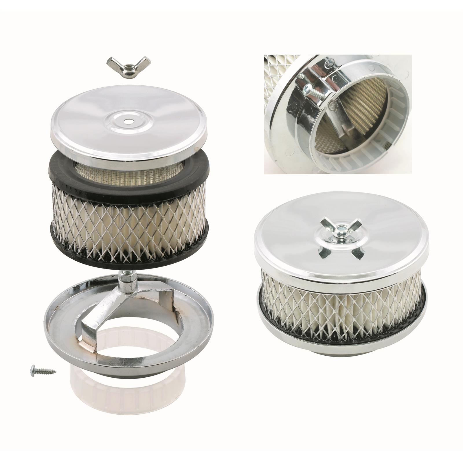 Mr Gasket 4354 Air Cleaner, Deep Dish, 4 Inch