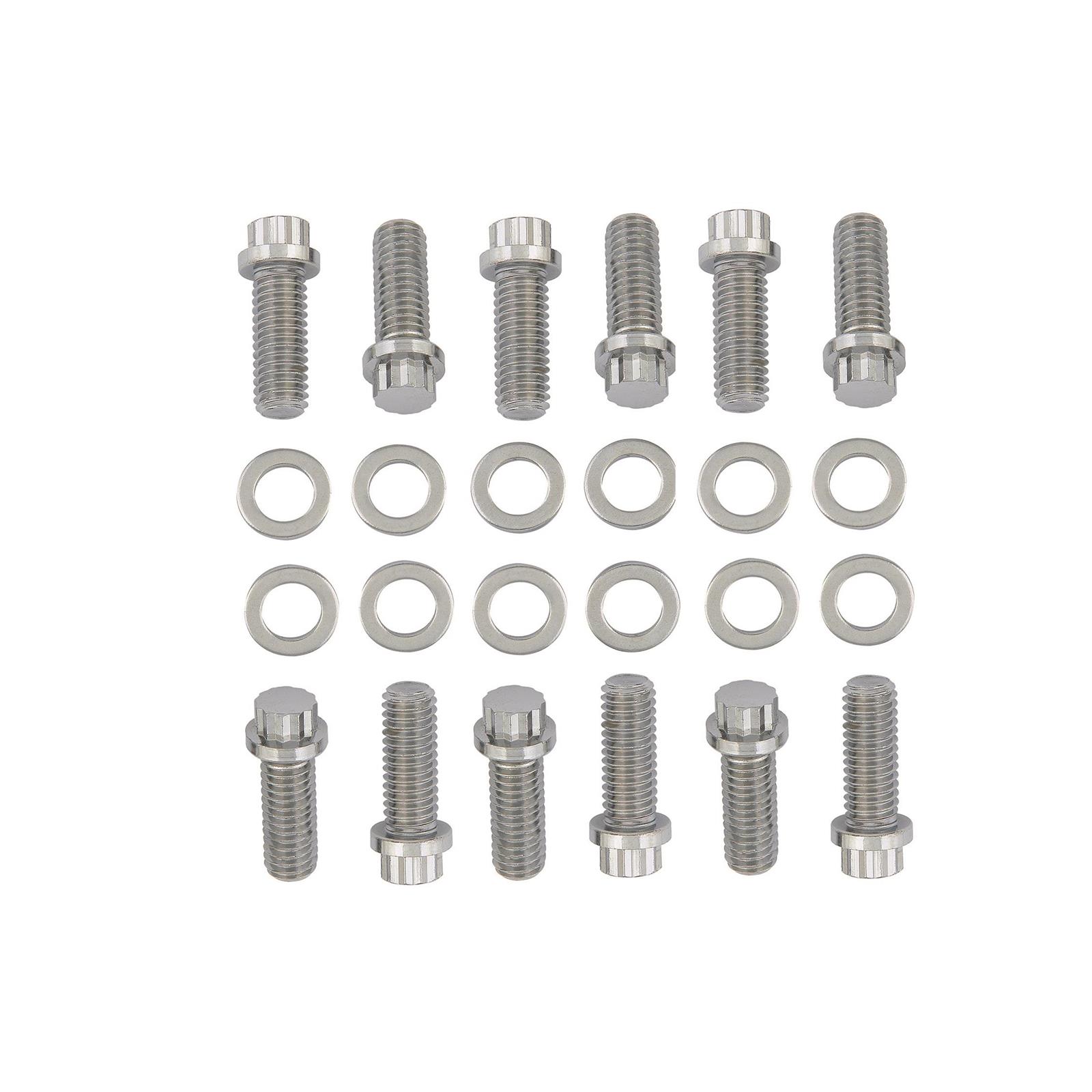 Mr Gasket 5003 Intake Manifold Bolt Kit, SBC, 3/816 x 1 IN, 12 Point