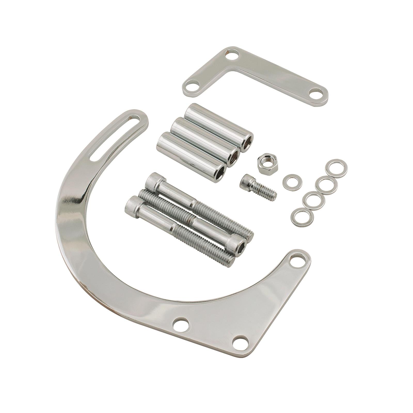 Mr Gasket 5179 Lower Alternator Mounting Kit, SBC, Chrome Plated Steel