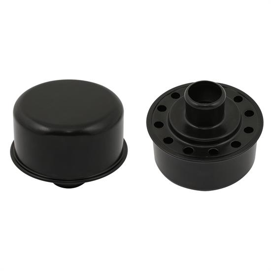 Mr Gasket 9810BP PushOn Valve Cover Breather, Flat Black, SBC