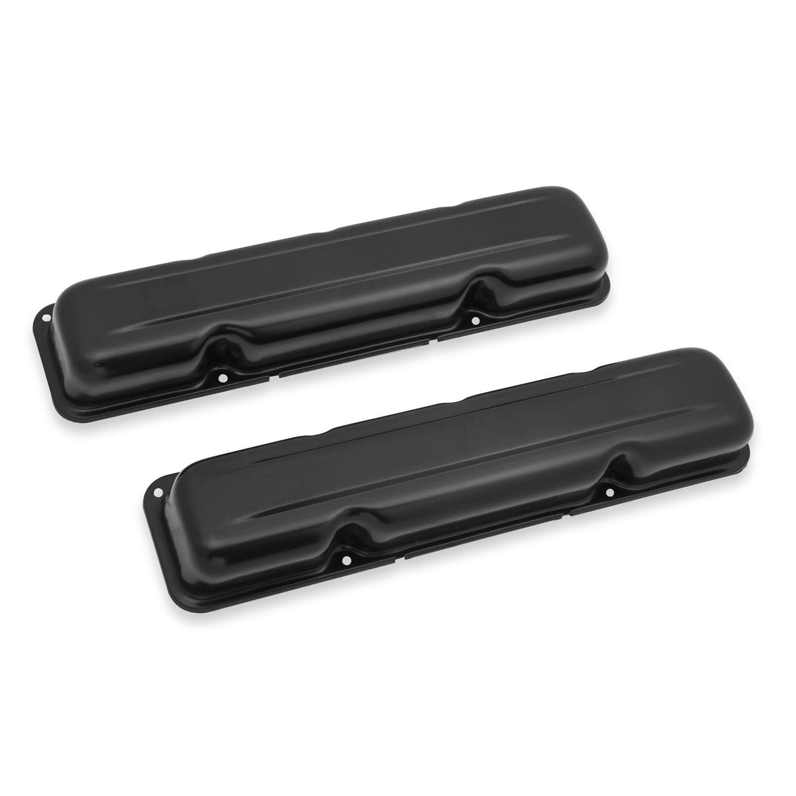 1968-1979 AMC Jeep V8 304 360 390 401 Black Short Style Steel Valve Covers