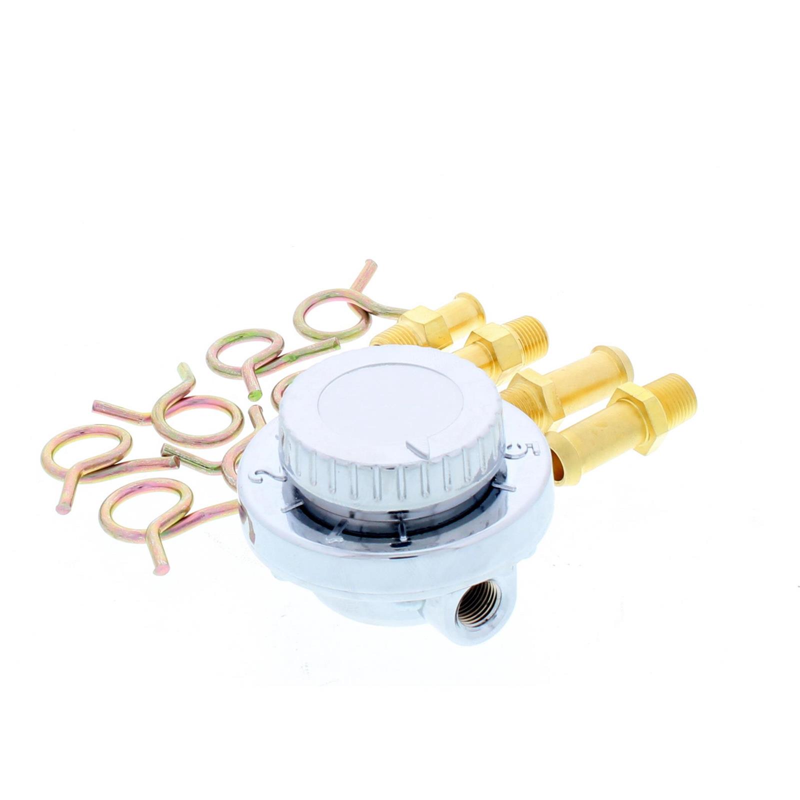 Offenhauser Chrome Universal Adjust. Fuel Pressure Regulator, 16 PSI