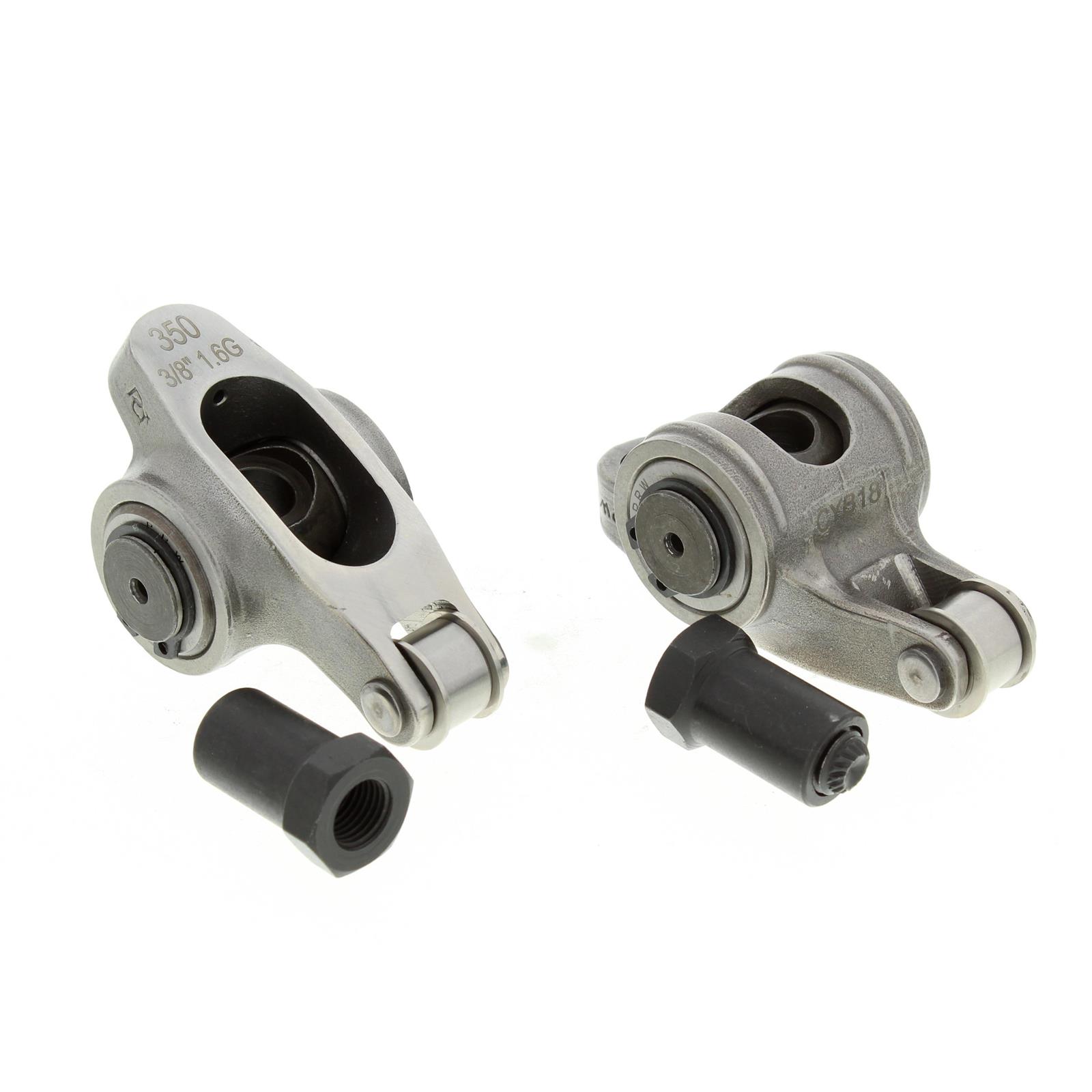 SBC Stainless Roller Rocker Arms, Split Ratio, 3/8 Stud, Self Aligning
