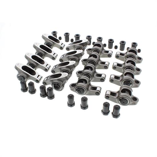 Small Block Chevy Stainless Steel Roller Rocker Arms, 1.61, 3/8 Stud