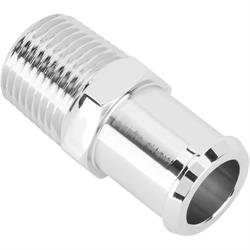 Short Chrome Heater Hose Fitting, 3/4 Inch Hose