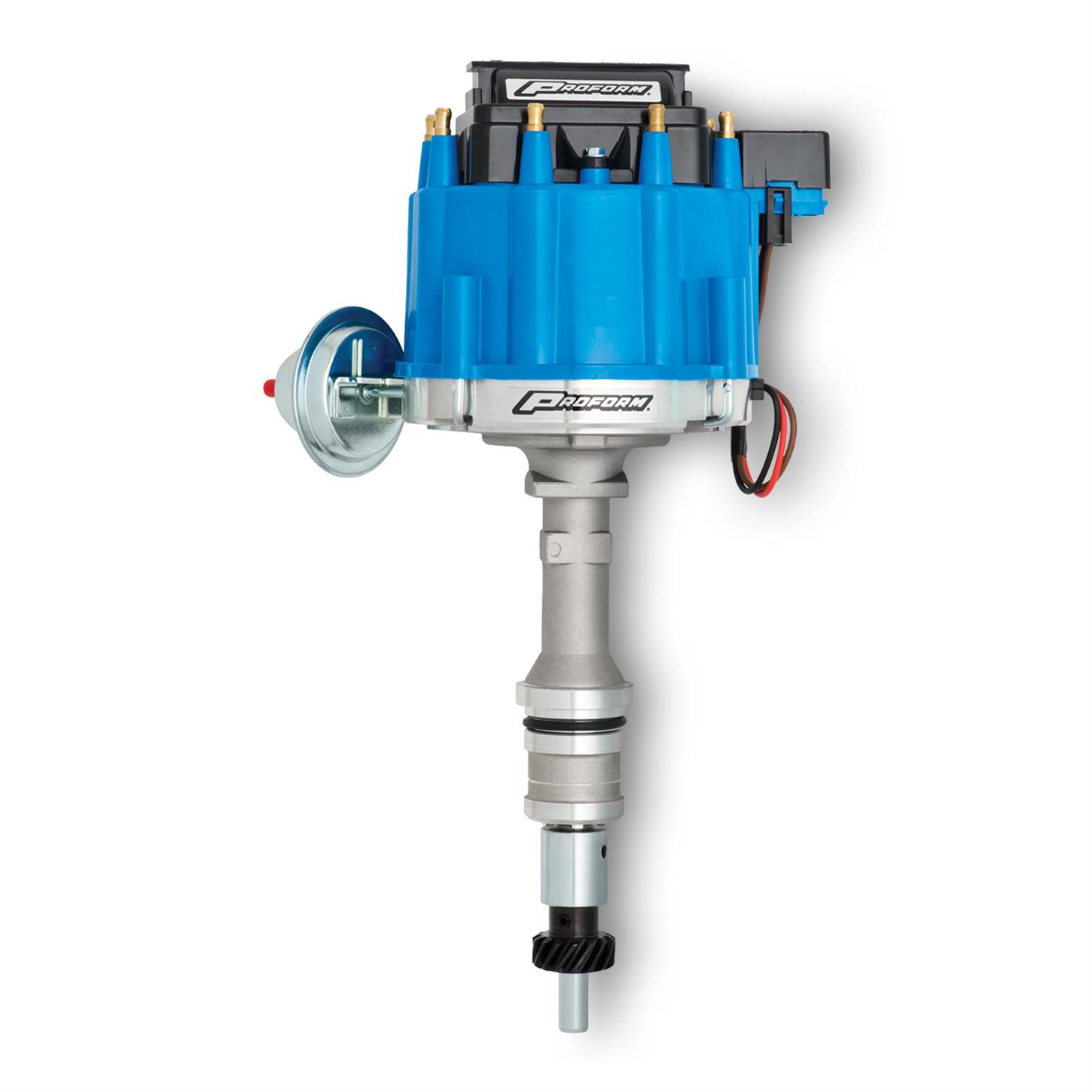 Pro-Form 66980B Vacuum Advance HEI Distributor with Steel Gear & Blue Cap for Ford 351C-400, 429 & 460